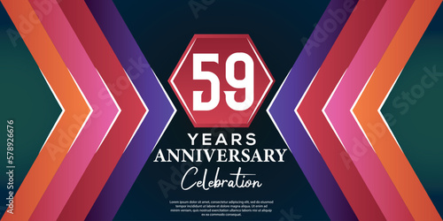 59th year anniversary celebration design with luxury abstract color style on luxury black background