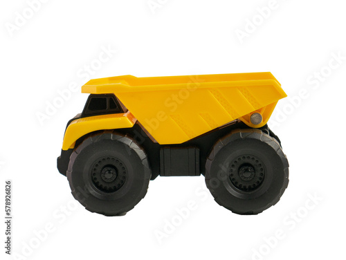 The yellow truck for building or construction concept
