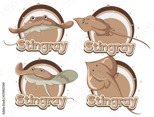Stingray in cartoon style