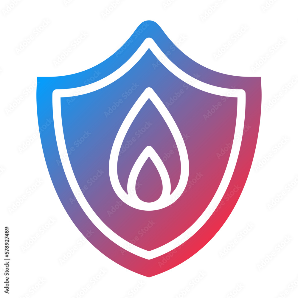 Vector Design Fire Shield Icon Style Vector Design Fire Shield Icon Style