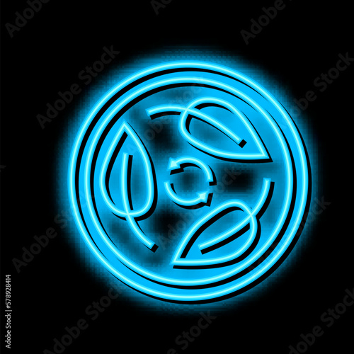 biodegradable cosmetic neon glow icon illustration