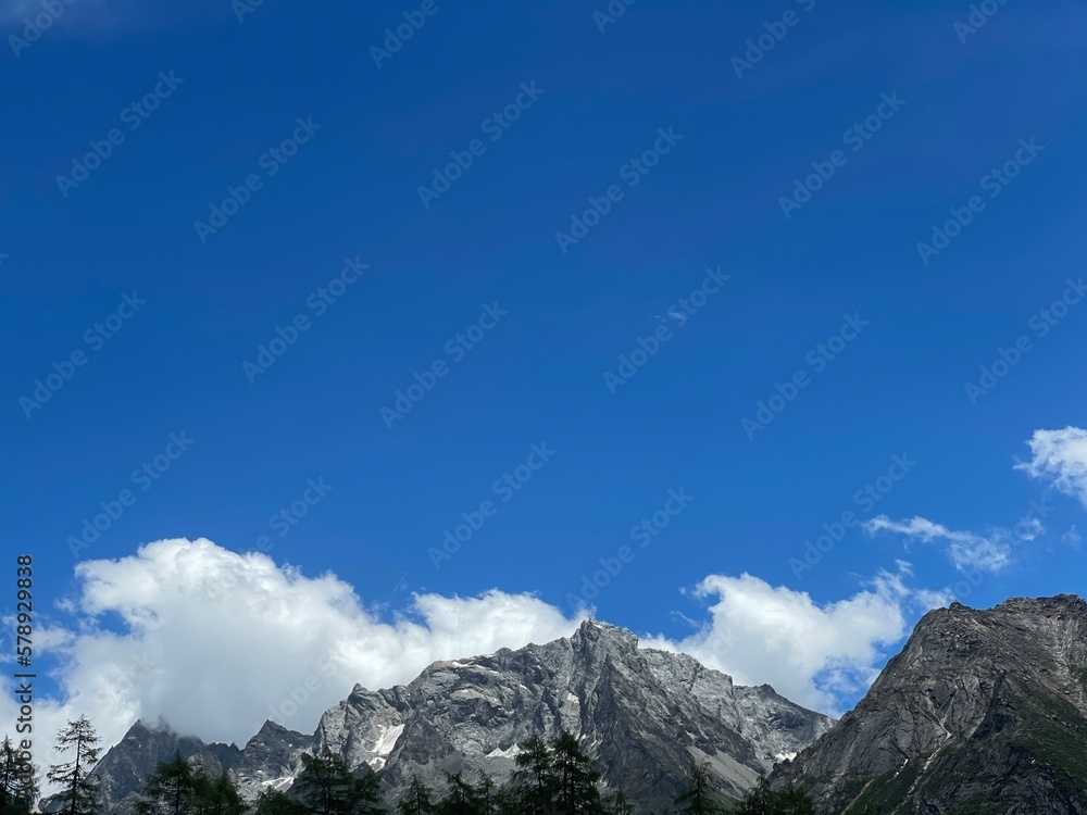 mountains and clouds