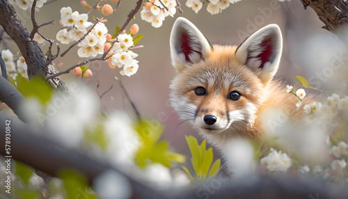 fox in a cherry grove