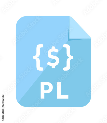 File formats vector icon illustration | .pl , Perl