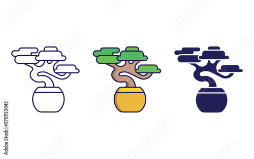 elm bonsai vector icon