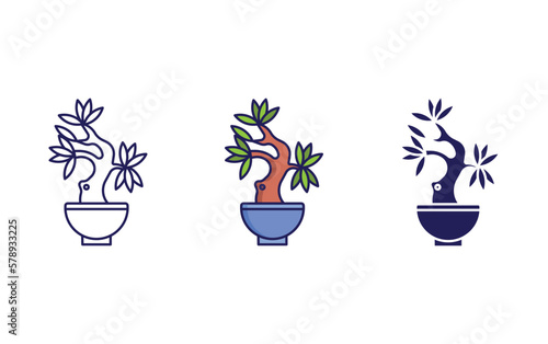 bonsai vector icon