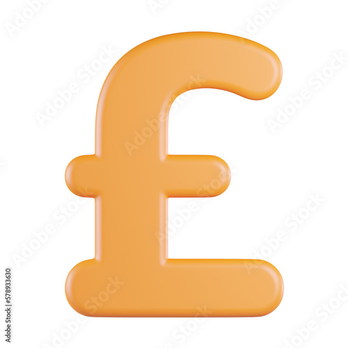 Pound Currency Logo 3D Icon