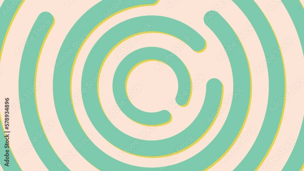 Abstract animated background with twirling green retro colored labyrinth and concentric geometric shapes Abstract animated background with twirling green retro colored labyrinth and concentric geometric shapes