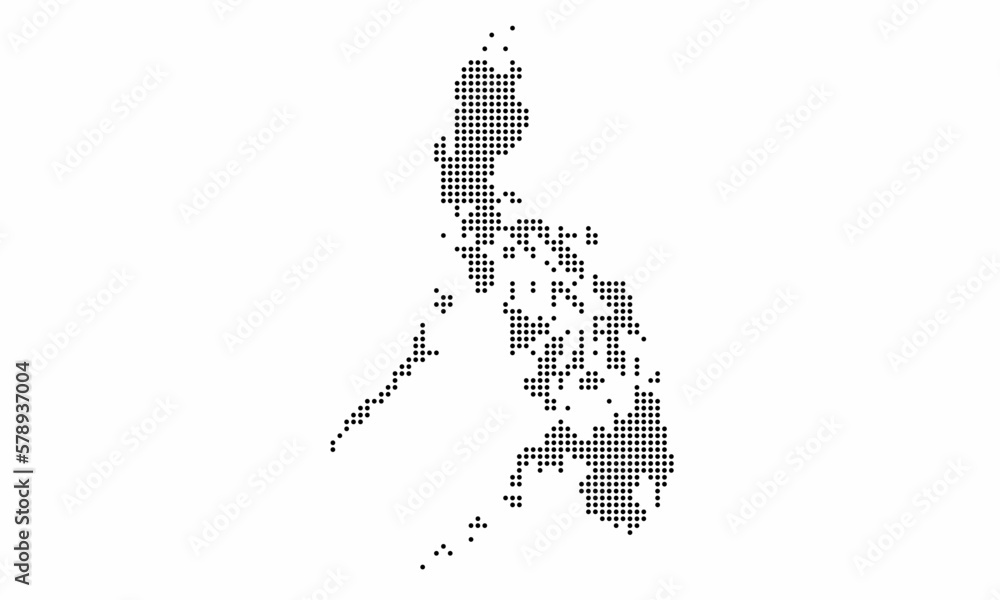 Philippines dotted map with grunge texture in dot style. Abstract vector illustration of a country map with halftone effect for infographic. 