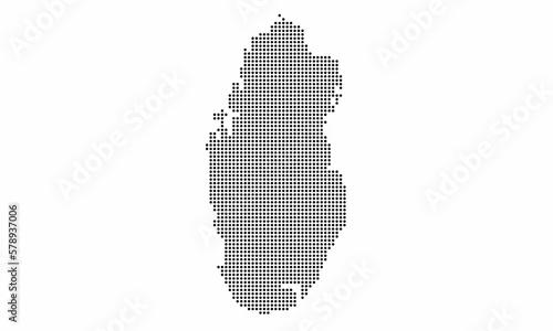 Qatar dotted map with grunge texture in dot style. Abstract vector illustration of a country map with halftone effect for infographic. 