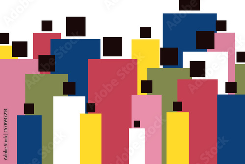 Geometric illustration of a crowd of human figures