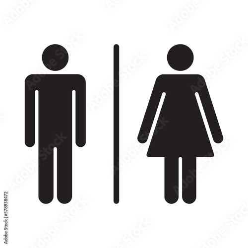 Male and female toilet sign icon, restroom sign icon isolated.