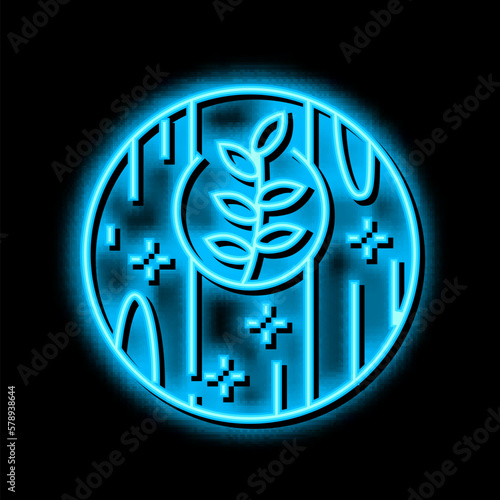 ecology clean wooden floor neon glow icon illustration