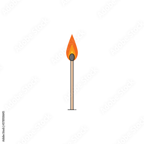 Burning matchstick isolated vector graphics