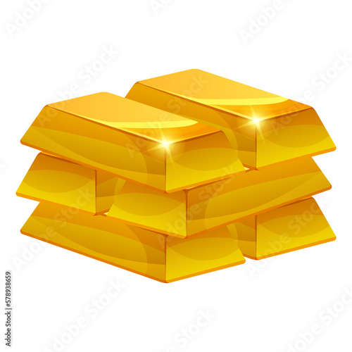 Stack of Gold bar icon, ingot. Symbol of richness currency investment, treasury luxury rich