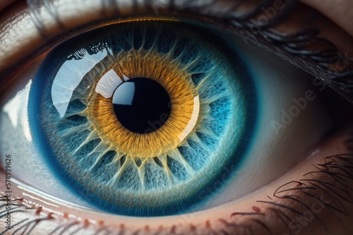 Professional Close-Up Shot of a Realistic Blue Eye