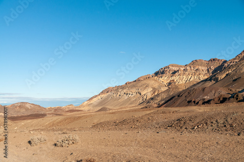 Exterior of the landscape near the artists palette drive  in Death Valley National Park.