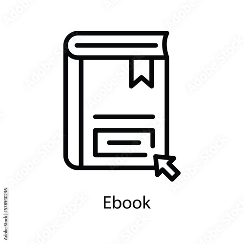 Ebook Vector Outline Icons. Simple stock illustration stock