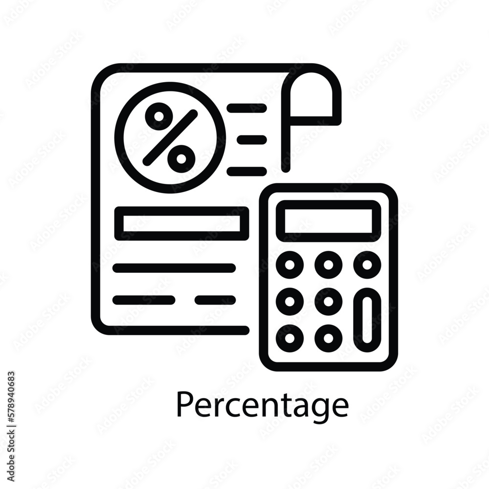 Percentage Vector Outline Icons. Simple stock illustration stock
