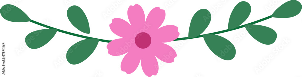 Cute flat spring floral with leaves pattern Cute flat spring floral with leaves pattern