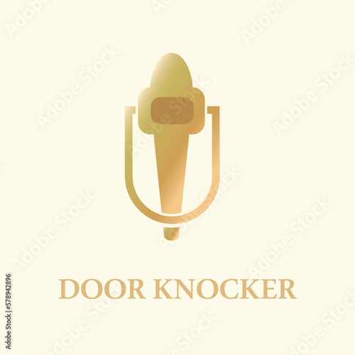 door knocker logo design vector flat isolated illustration