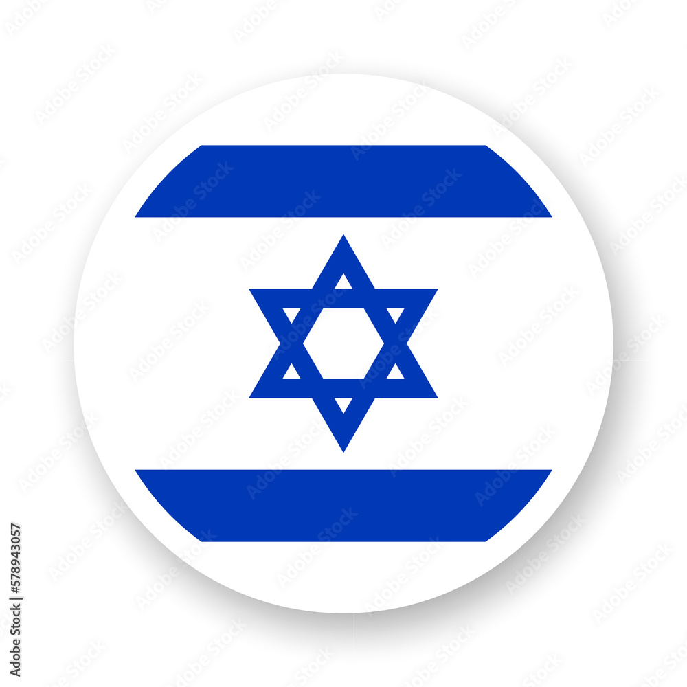 Flag of Israel flat icon. Round vector element with shadow underneath. Best for mobile apps, UI and web design. Flag of Israel flat icon. Round vector element with shadow underneath. Best for mobile apps, UI and web design.