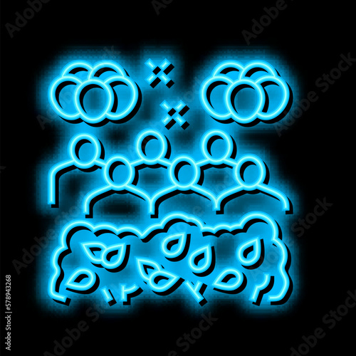 jungle safari kids party neon glow icon illustration