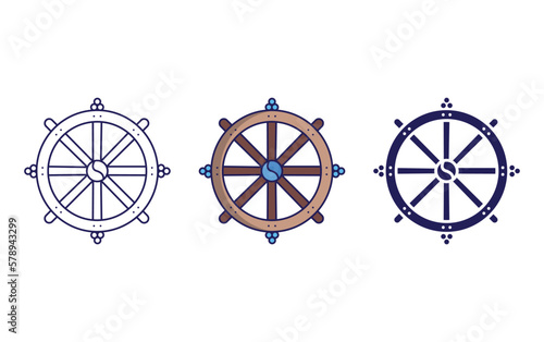 Dharma Wheel vector icon