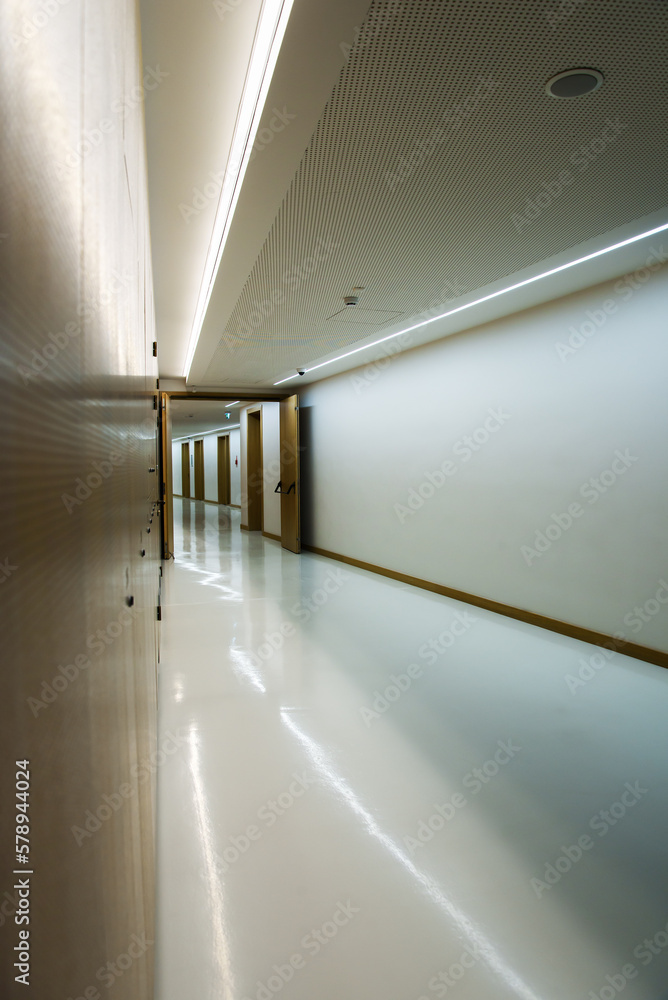 Hallway in a modern building. Hallway in a modern building.