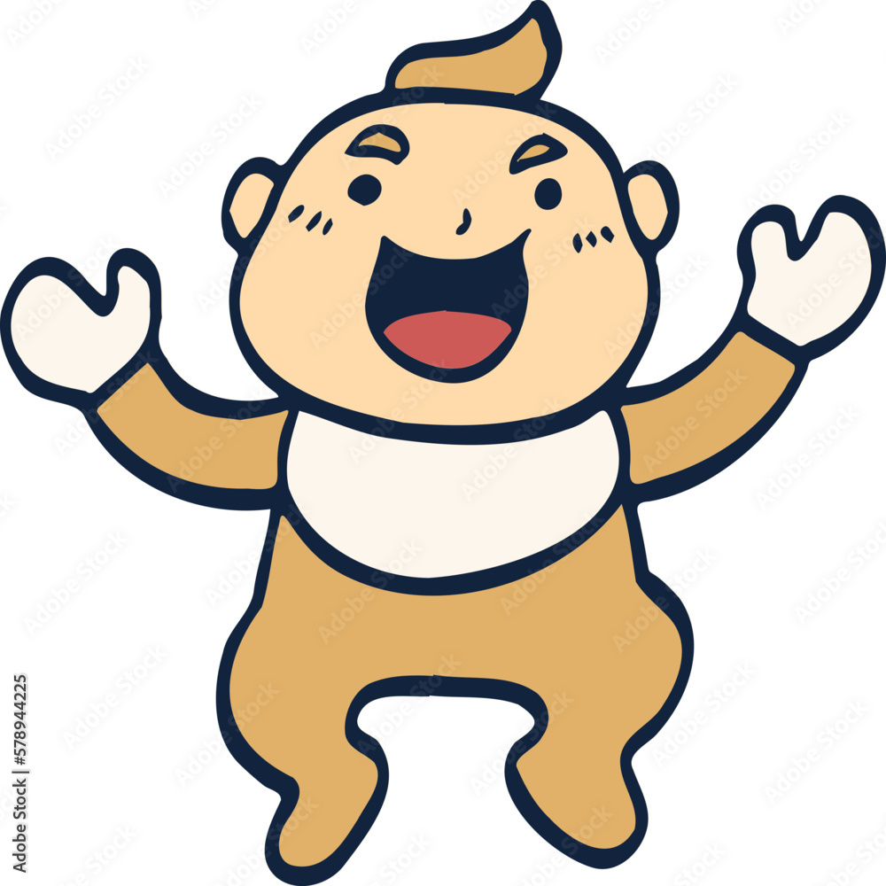Obraz premium baby laughing illustration.