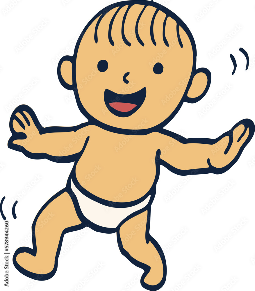 baby walking illustration.