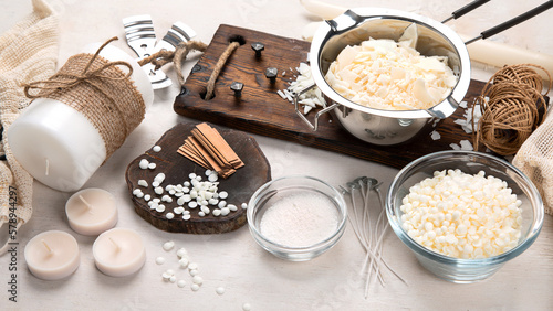 Tableau sur toile Set for homemade natural eco soy wax candles