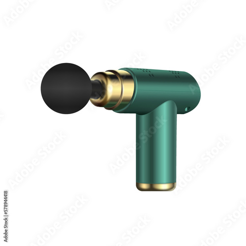 Body Vibration Massage Gun 3d realistic vector illustration