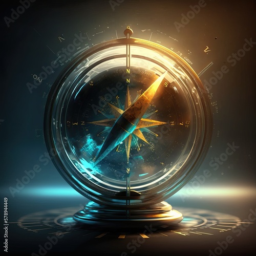 Beautiful ancient compass a...