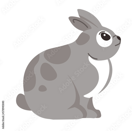 Cute wild hare personage portrait, rabbit vector