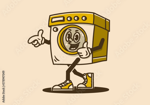 Mascot character design of a washing machine