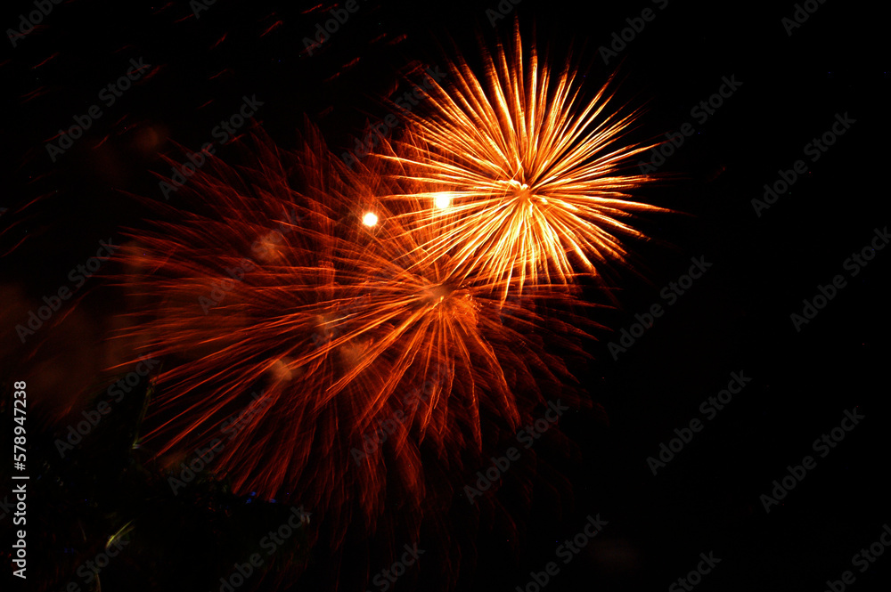 defocused abstract background of fireworks