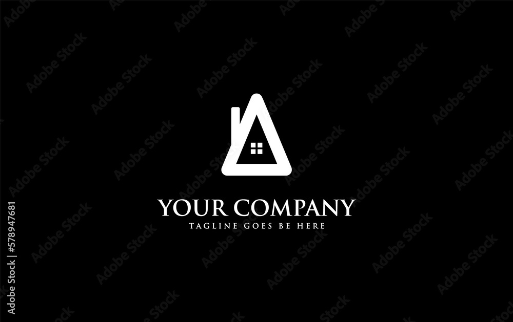 House logo icon circle and window symbol. Real estate monogram circle letter A House logo icon circle and window symbol. Real estate monogram circle letter A