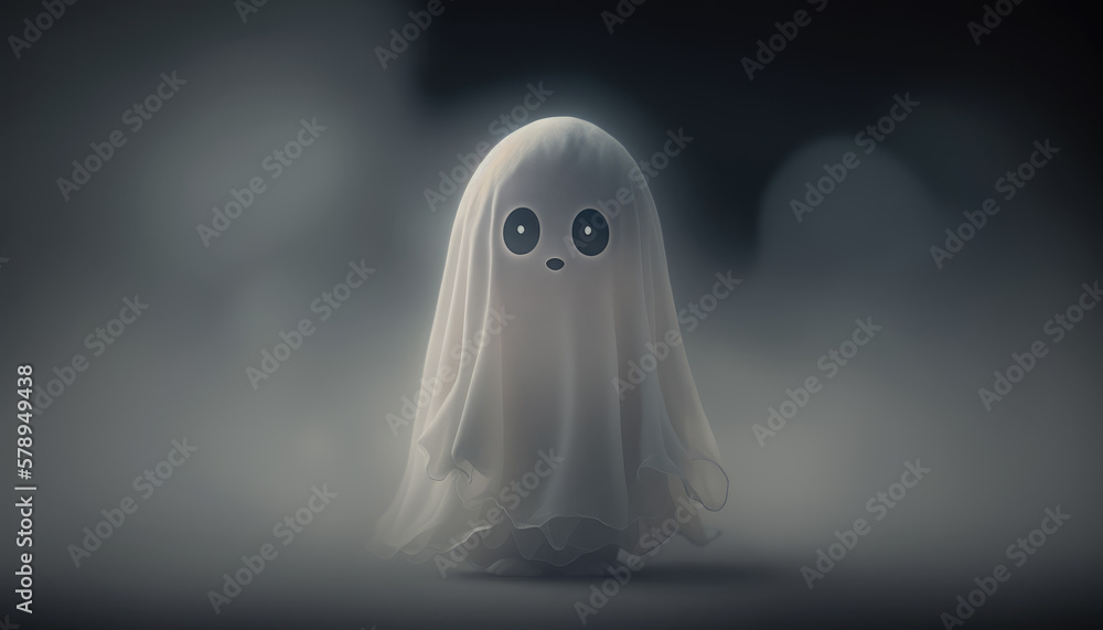 Cute funny ghost. Created with Generative AI.
