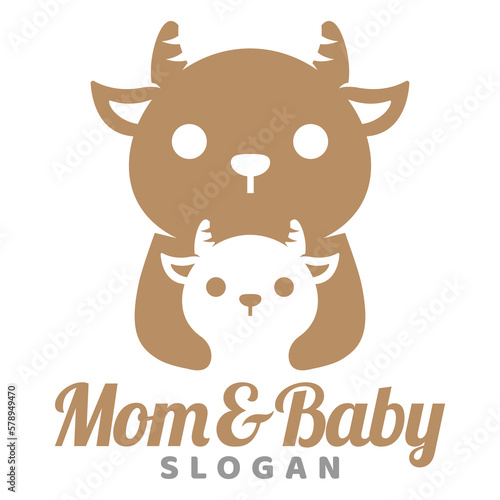 Wallpaper Mural Modern mascot flat design simple minimalist cute goat lamb mom dad parents logo icon design template vector with modern illustration concept style for brand, emblem, label, badge, zoo Torontodigital.ca