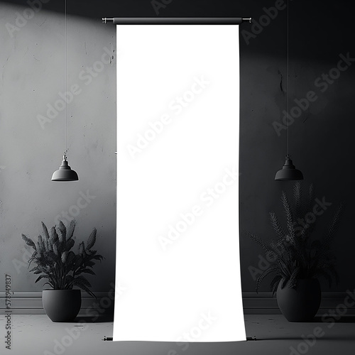 Rollup banner standee mockup black  color background