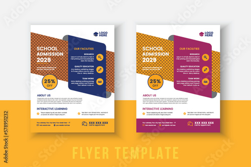 Kids Education Flyer - Kids Back to School Education Admission flyer Layout Template. Back to School Flyer. School Admission Template.  Education Flyer, Poster brochure.