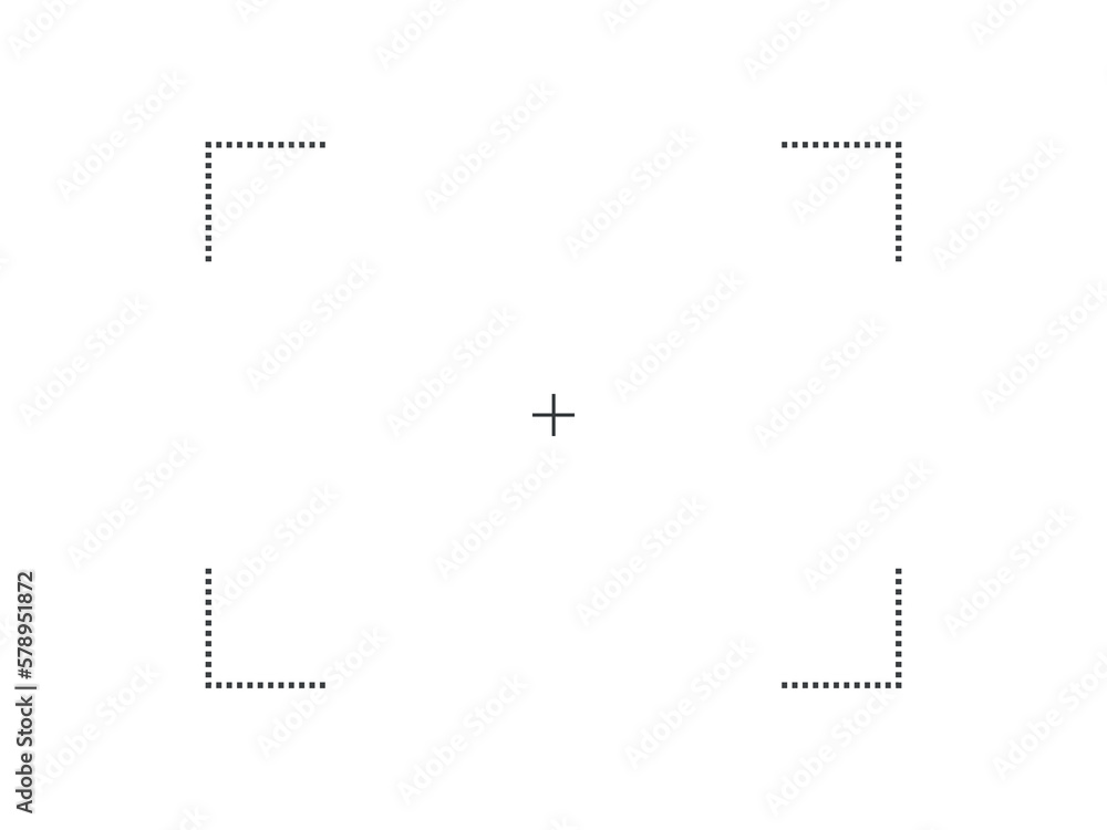 Camera focus target screen on white background. Vector photo camera viewfinder illustration