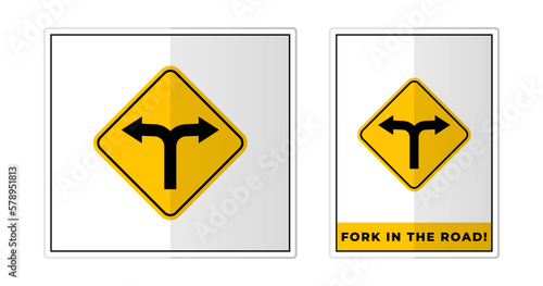 Crossroads Sign Label Symbol Icon Vector Illustration