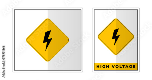 Free Download High voltage Sign Label Symbol Icon Vector Illustration - GFXLoad