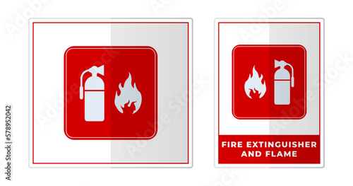 Fire safety red Sign Label Symbol Icon Vector Illustration