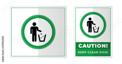 Keep clean Sign Label Symbol Icon Vector Illustration