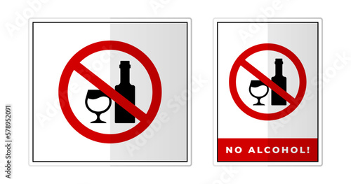No alcohol Sign Label Symbol Icon Vector Illustration