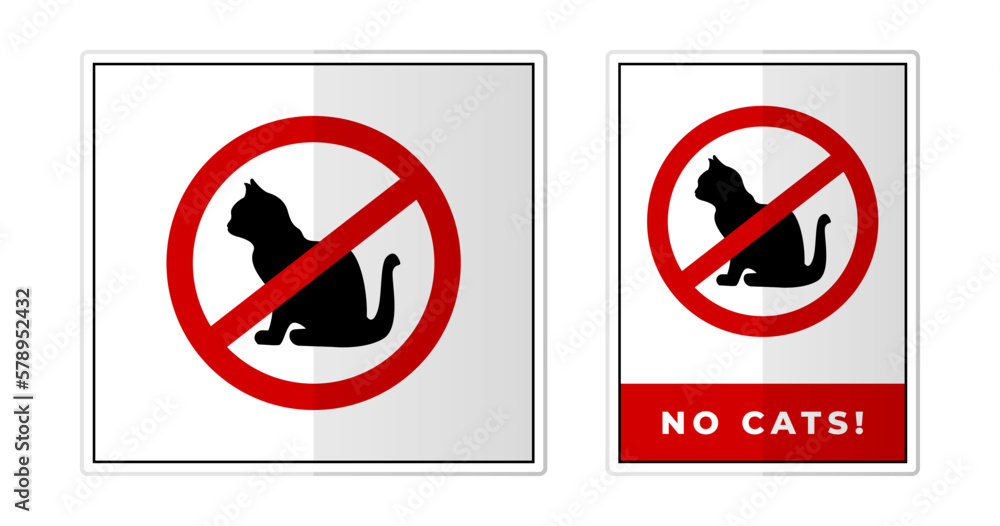 No cats Sign Label Symbol Icon Vector Illustration No cats Sign Label Symbol Icon Vector Illustration
