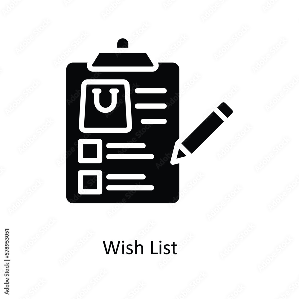 Wish List Vector Solid Icons. Simple stock illustration stock Wish List Vector Solid Icons. Simple stock illustration stock